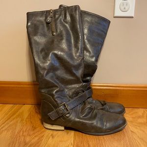 Brown knee high boots